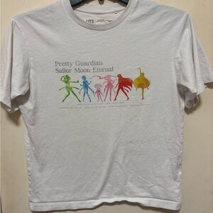 White Uniqlo Pretty Guardian Sailor Moon Eternal Graphic UT T-Shirt Size Small